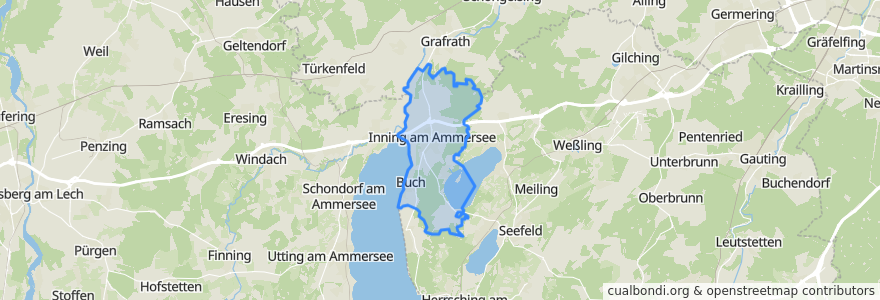 Mapa de ubicacion de Inning am Ammersee.