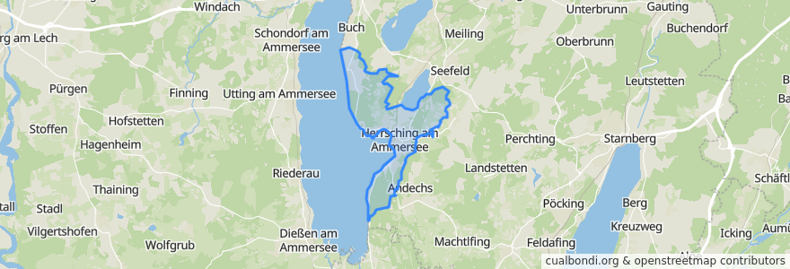 Mapa de ubicacion de Herrsching am Ammersee.