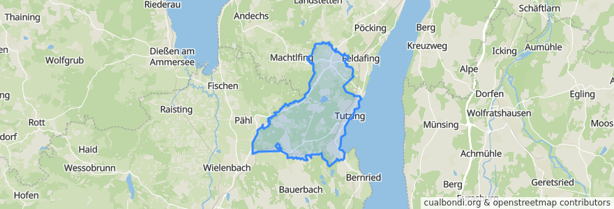 Mapa de ubicacion de Tutzing.