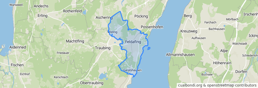 Mapa de ubicacion de Feldafing.