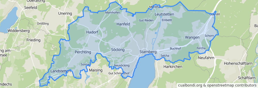 Mapa de ubicacion de Starnberg.