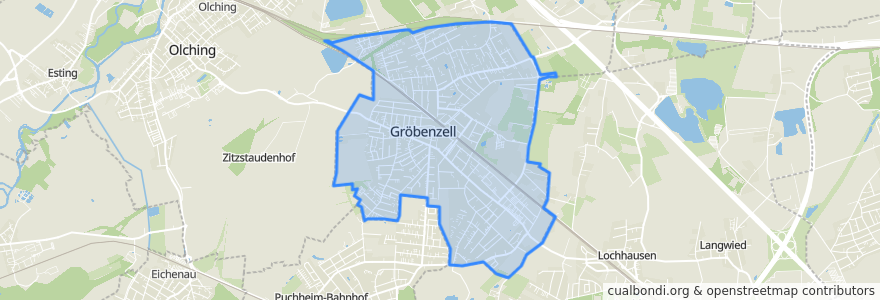 Mapa de ubicacion de Gröbenzell.