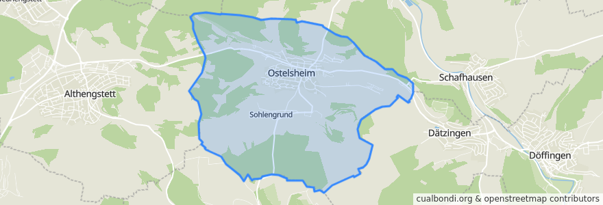 Mapa de ubicacion de Ostelsheim.