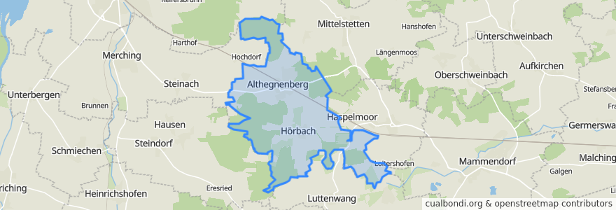 Mapa de ubicacion de Althegnenberg.