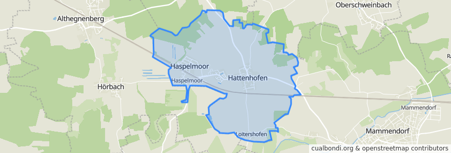 Mapa de ubicacion de Hattenhofen.