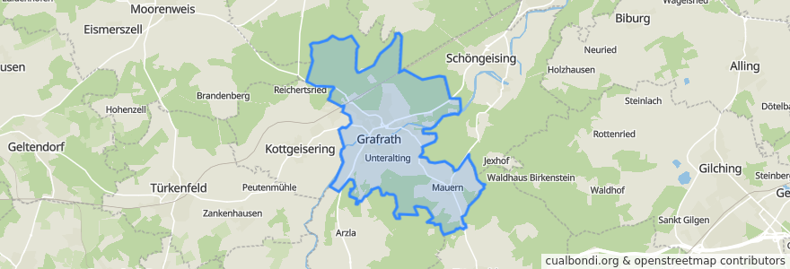 Mapa de ubicacion de Grafrath.