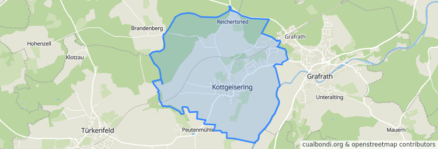 Mapa de ubicacion de Kottgeisering.