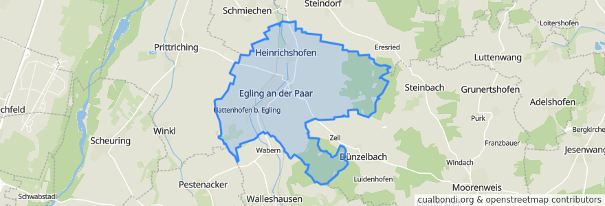 Mapa de ubicacion de Egling an der Paar.