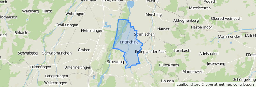 Mapa de ubicacion de Prittriching.