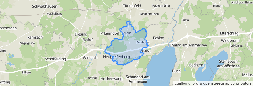 Mapa de ubicacion de Greifenberg.