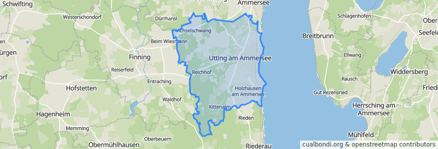 Mapa de ubicacion de Utting am Ammersee.