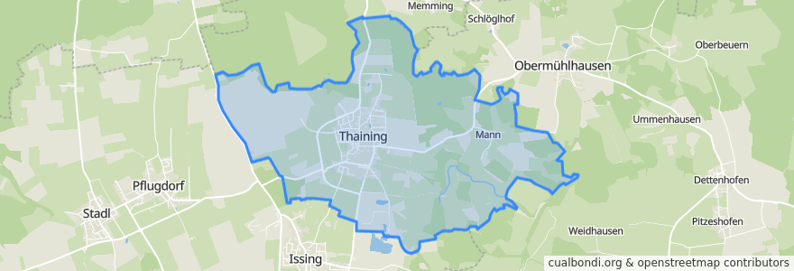 Mapa de ubicacion de Thaining.