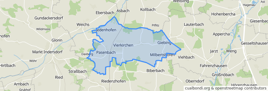 Mapa de ubicacion de Vierkirchen.