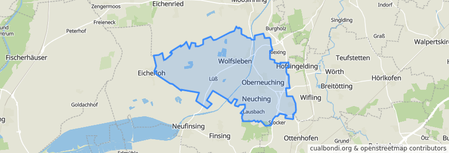 Mapa de ubicacion de Neuching.