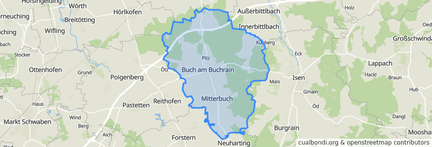 Mapa de ubicacion de Buch am Buchrain.