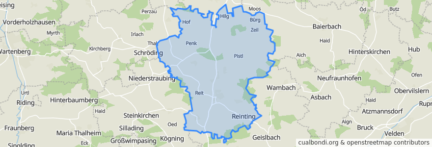 Mapa de ubicacion de Hohenpolding.