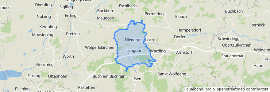 Mapa de ubicacion de Lengdorf.