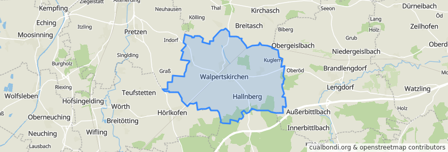 Mapa de ubicacion de Walpertskirchen.