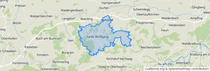 Mapa de ubicacion de Sankt Wolfgang.