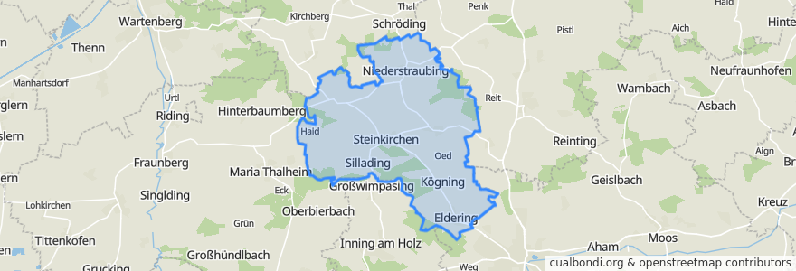 Mapa de ubicacion de Steinkirchen.