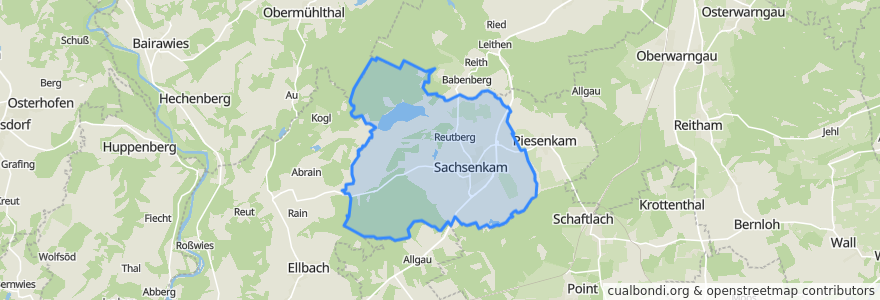 Mapa de ubicacion de Sachsenkam.