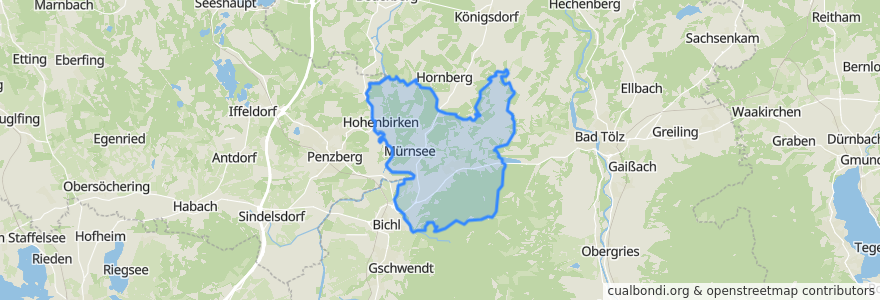 Mapa de ubicacion de Bad Heilbrunn.