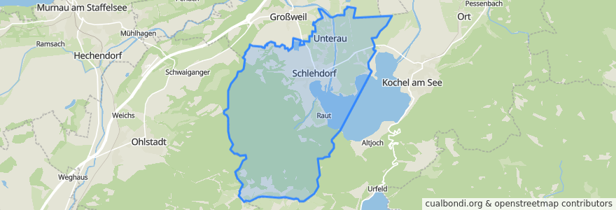 Mapa de ubicacion de Schlehdorf.