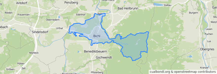 Mapa de ubicacion de Bichl.