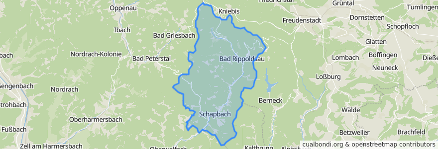 Mapa de ubicacion de Bad Rippoldsau-Schapbach.