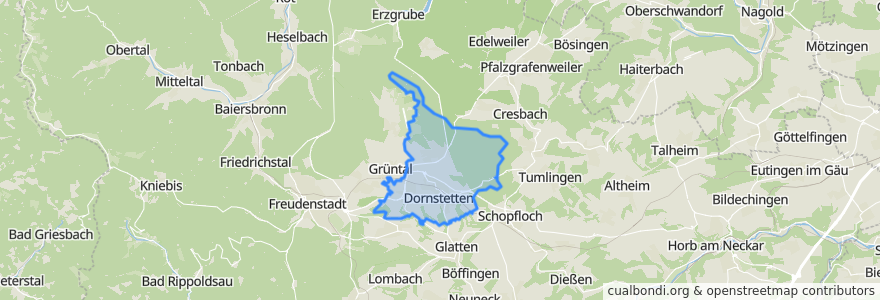 Mapa de ubicacion de Dornstetten.