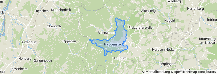 Mapa de ubicacion de Freudenstadt.