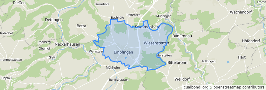 Mapa de ubicacion de Empfingen.