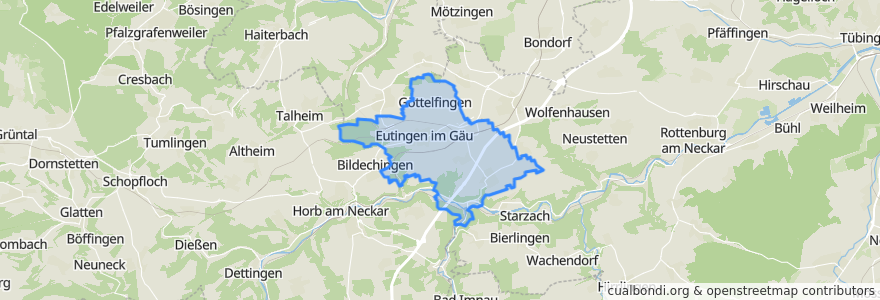 Mapa de ubicacion de Eutingen im Gäu.