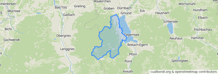 Mapa de ubicacion de Bad Wiessee.