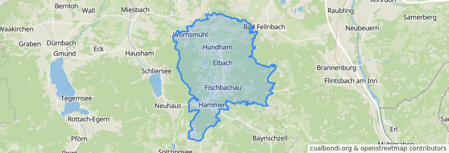 Mapa de ubicacion de Fischbachau.