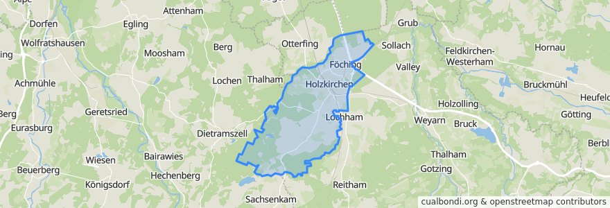 Mapa de ubicacion de Holzkirchen.