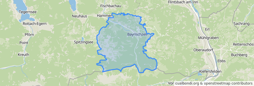 Mapa de ubicacion de Bayrischzell.