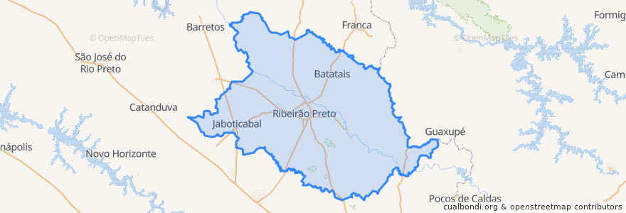 Mapa de ubicacion de Região Metropolitana de Ribeirão Preto.