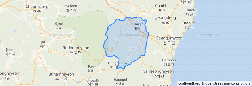 Mapa de ubicacion de 달산면.