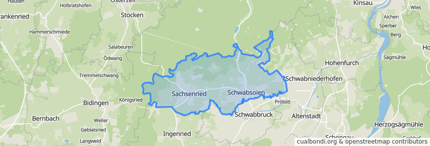 Mapa de ubicacion de Schwabsoien.