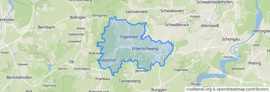 Mapa de ubicacion de Ingenried.