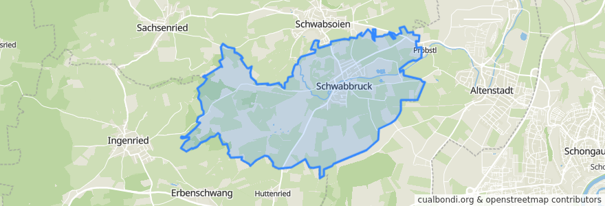 Mapa de ubicacion de Schwabbruck.