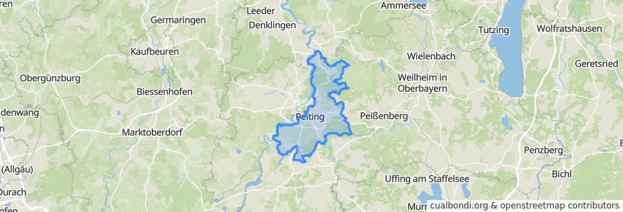 Mapa de ubicacion de Peiting.