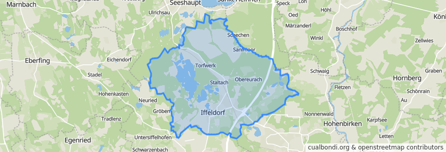 Mapa de ubicacion de Iffeldorf.