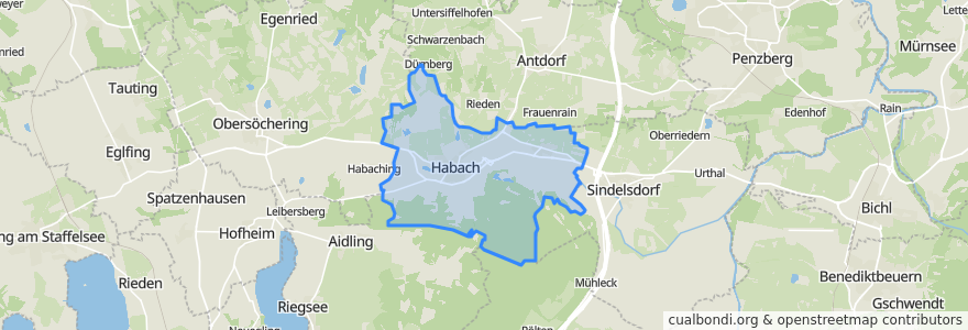 Mapa de ubicacion de Habach.