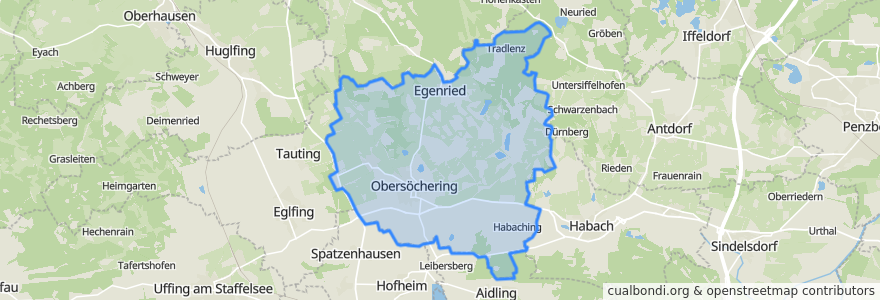 Mapa de ubicacion de Obersöchering.