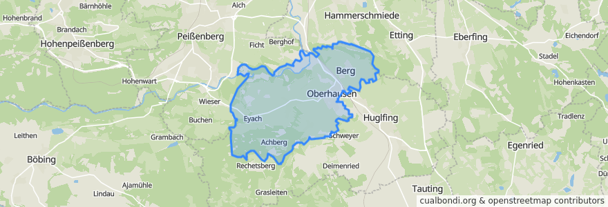 Mapa de ubicacion de Oberhausen.