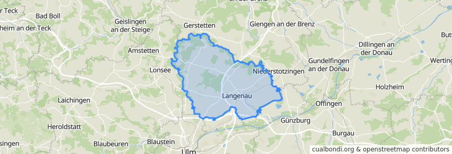 Mapa de ubicacion de GVV Langenau.