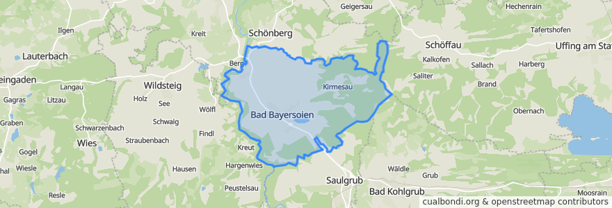 Mapa de ubicacion de Bad Bayersoien.