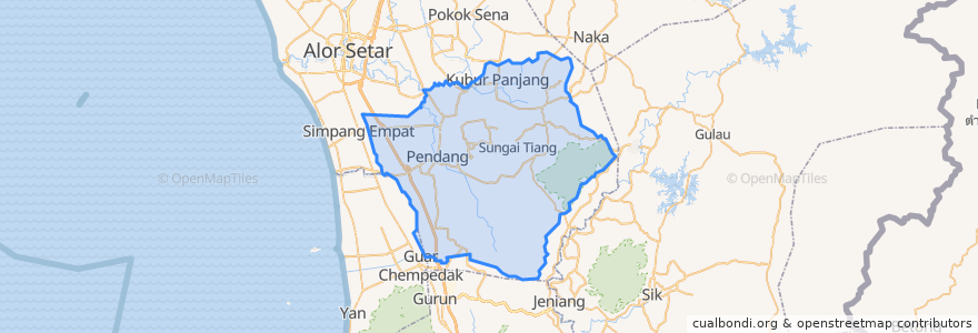 Mapa de ubicacion de Pendang.